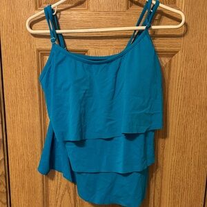 Blue Layered Women's Bathing Suit Top